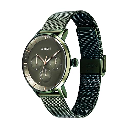 Titan Modern Classics Green Dial Quartz Multifunction Stainless Steel Strap Watch for Men-NS94006QM03 - Image 3