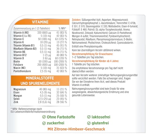 Vitamine - Centrum Frisch & Fruchtig Multivitamin - Leckeres, hochwertiges Nahrungsergänzungsmittel mit Mikronährstoffen – Für die ganze Familie – Vitamine, Mineralstoffe, Spurenelemente – 60 St. – Bild 6