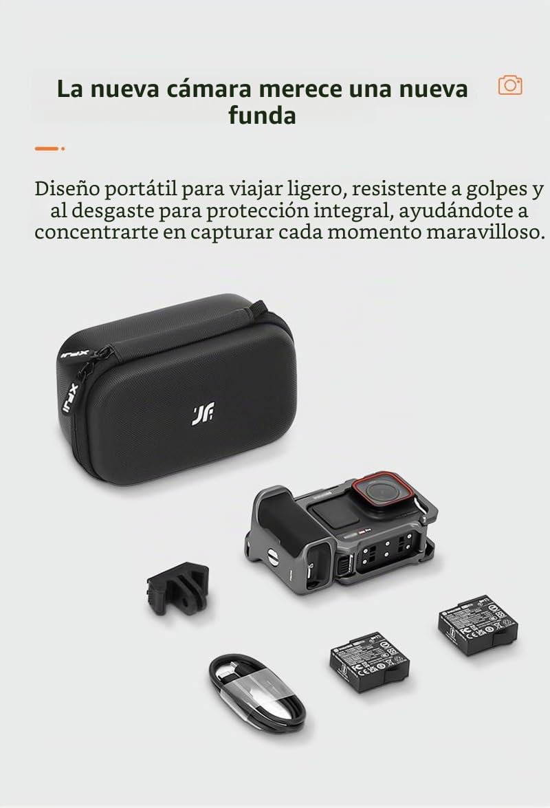 Funda de transporte para Insta.360 Ace Pro 2 Xplorer Grip Kit, impermeable, a prueba de golpes, puede ser cámara de almacenamiento, agarre, baterías y adaptador de liberación rápida y otros