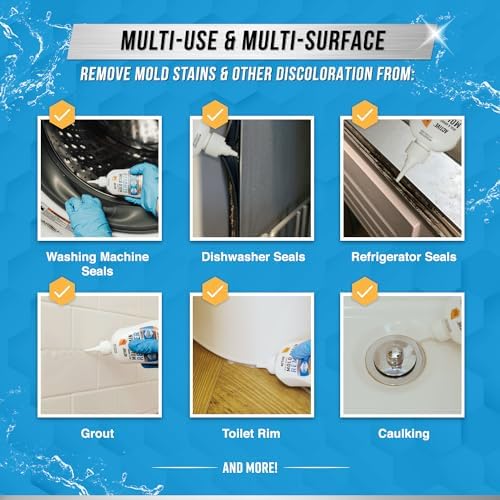 ACTIVE Mold Stain Remover Gel Cleaner Heavy Duty Stain Cleaner for Front Loader Washing Machine Seal, Bathroom Grout, Shower, Caulk - Front Load Washer Cleaning Solution - 7 Fl Oz - 1