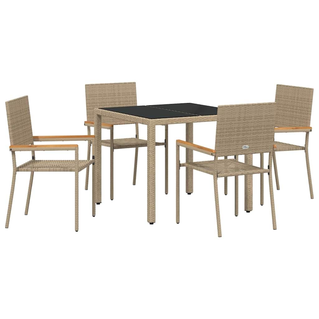 Salon de jardin 5 pièces avec table stable pour repas sur terrasse