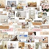 50 Pcs Vision Board Bulk Stickers, Inspirational Quotes and Photos Vinyl Sticker for Vision Board Decoration, Waterproof Decals for Plan Ahead Dream Journaling Decor Gift for Women