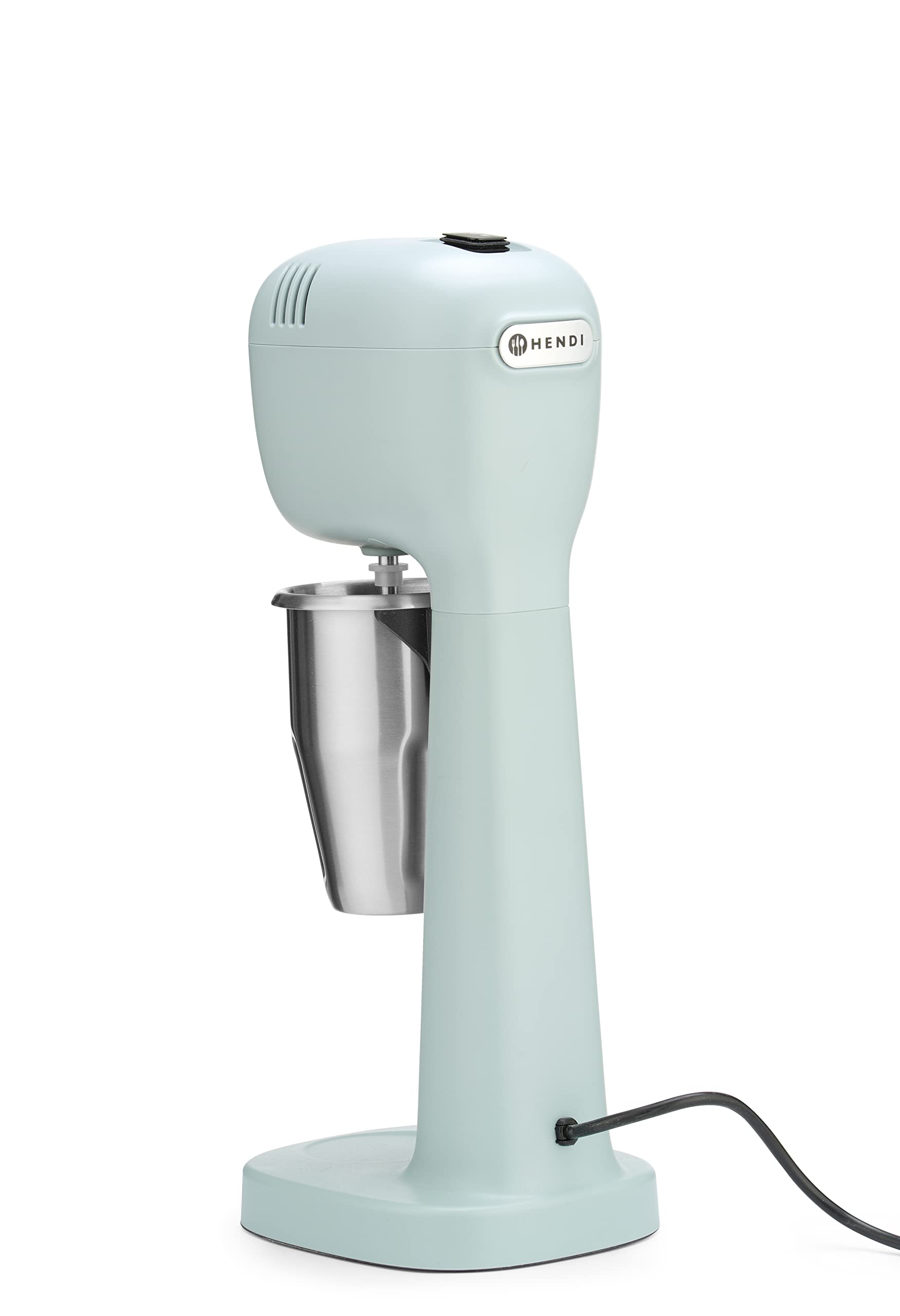 HENDI Mixer Professionale per Bevande, Aeratore di Bevande Leggere, Frappé, Cappuccini Freddi, Include 2 Bicchieri e 4 Agitatori, 230V/400W, 170x196x(H)490mm, Blu