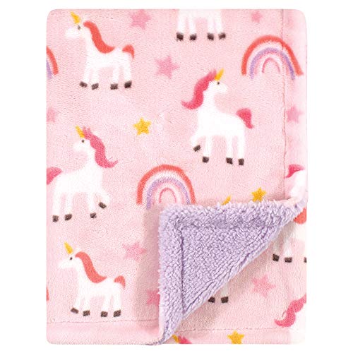 Image of Luvable Friends Unisex Baby Plush Blanket with Sherpa Back, Unicorn, One Size