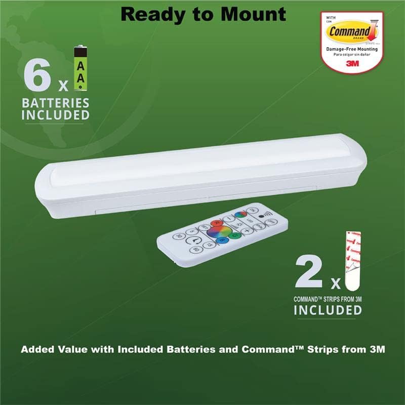 Ecolight LED Bar Light with Command Strips attached to the back, ready for mounting.