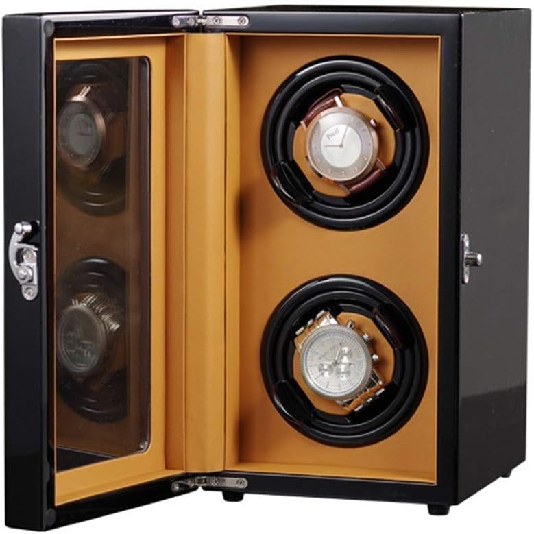 FENOKD Watch Winder Box Automatic Wood Double Rotation Winders Deluxe Silent Pine Box 5 Modes 2 Power Supply ModeHoliday Gift