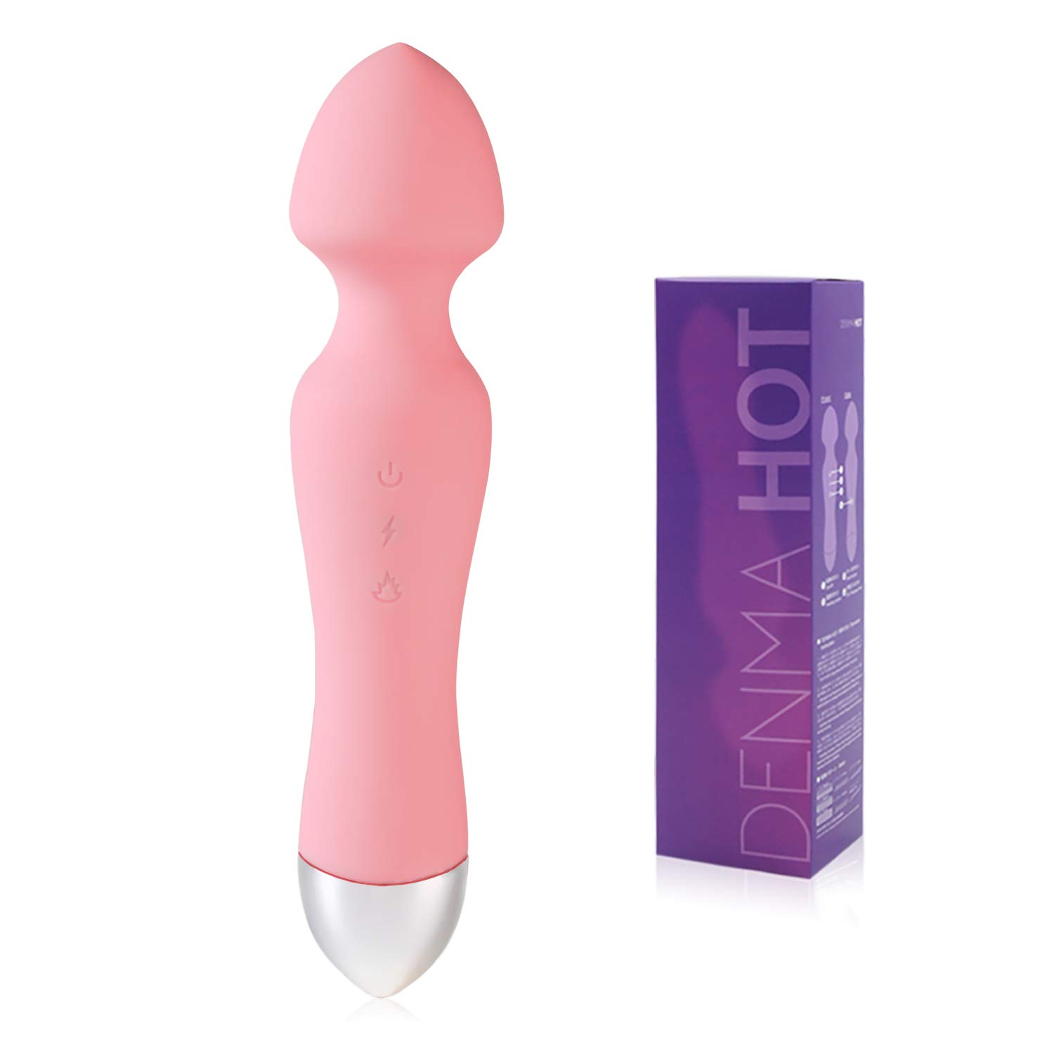 Electric Warming Wand Massager, Rechargeable Cordless Dildo Vibrator with 7 Stimulating Vibration Modes, Dildo Sex Toys for Women Masturbation Clitoris Nipple Vaginal G-spot Masturbation, Pink