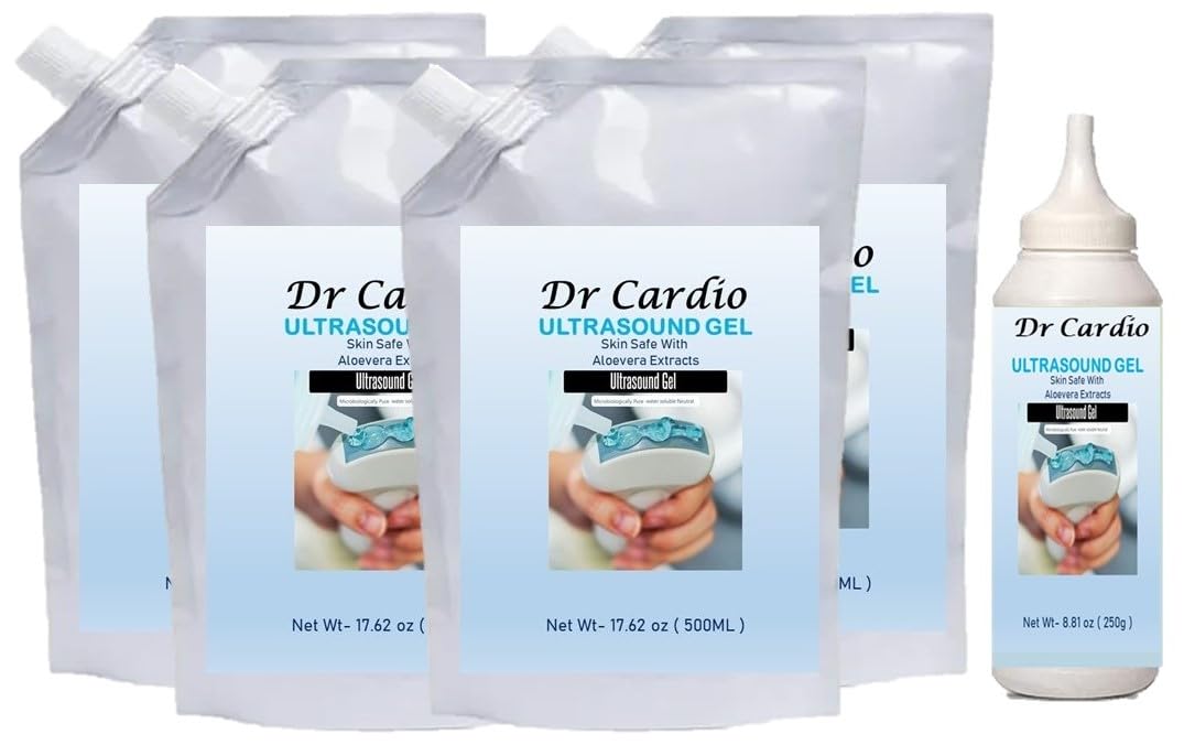 Dr Cardio Ultrasound | ECG Gel ISO Certified Microbiologically Tested safe on Skin for Ultrasound | EUSG | Doppler | Sonography | Physiotheraphy Combo Pack BLUE