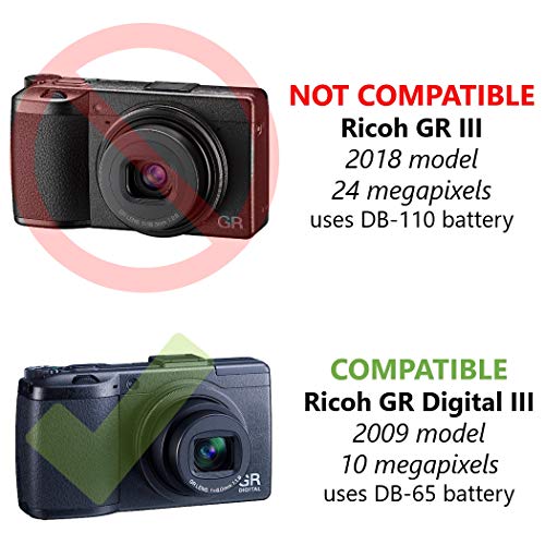 Wasabi Power Battery (2-Pack) And Charger For Ricoh Db-65 And Ricoh G700, G700Se, G600, Gr, Gr Digital, Gr Digital Ii, Gr Digital Iii, Gr Digital Iv, Gx100, Gx200, Caplio R3, R4, R5, R30 #TOP4