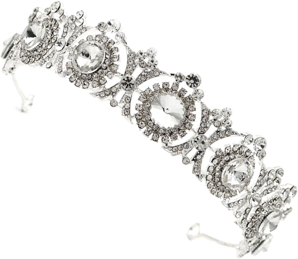 Vintage Hollow Crystal for Women Elegant Bridal Crown for Weddings and Engagements Lightweight Silver Headpiece for Brides and Parties