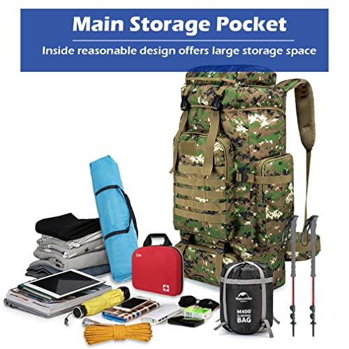 Foto von SPAHER Trekkingrucksack Rucksack Outdoor 80L Wanderrucksäcke Militärische Taktische Rucksack Herren Armee Rucksack Survival Rucksack Reiserucksack Molle Tasche Assault Rucksack Militärrucksack
