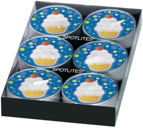 Cupcake "Yummy in My Tummy" Tealight Candles 6 Pack
