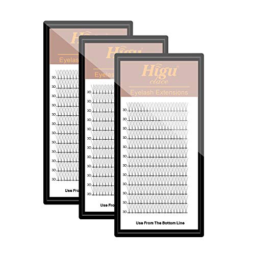 3 Tray 3D 0.10 C Curl Volume Eyelash Extension 9mm+9mm+9mm Long Stem Premade Fans Supplies|Optional 3D/5D 0.07/0.10 C/D Curl 8-15mm Length|