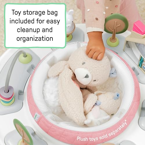 Ingenuity Spring & Sprout 2-in-1 Baby Activity Center Jumper and Table with Infant Toys - Ages 6 Months +, First Forest in Pink - image 8
