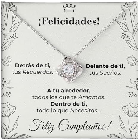 Regalo Cumpleaños Mujer, Collar de Plata, Regalo 40, 50, 60 Años ...