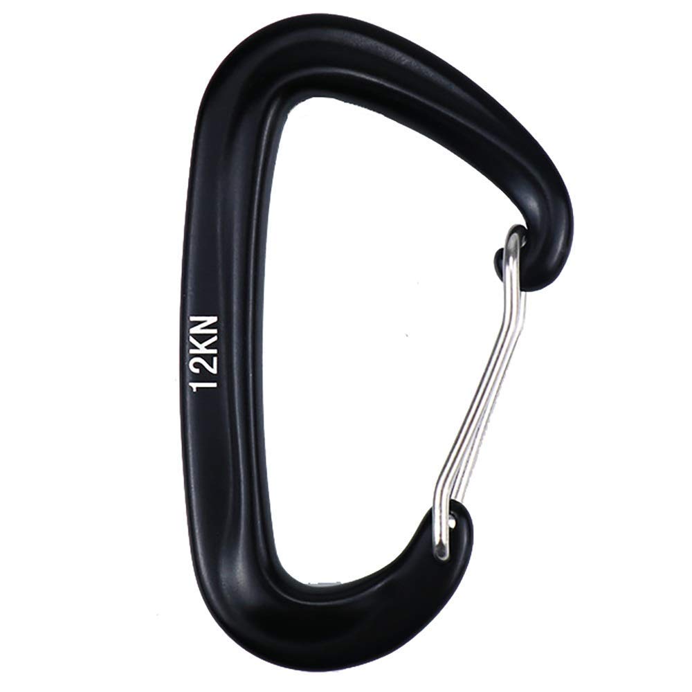 Mosquetón Pesado, Gancho de Clip, Clip de mosquetón súper Resistente, 4 Piezas, Llavero de 12 kn para Senderismo, Cadena de Perro con Bloqueo oscilante, súper Duradero (Negro, 80x48 mm)