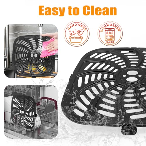 Image of Air Fryer Grill Plate for Gourmia GAF856 GAF826 Air Fryer, Nonstick 9.8''*9.8'' Square Replacement Parts Accessories Rack Tray Grill Plate Crisper for Gourmia 8QT