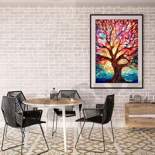 Image of Jasol Diamond Painting Kit, 40x30 Cms, Full Drill, 5D Crystals, Home Wall Decor Gift Set (Tree By God M45617)