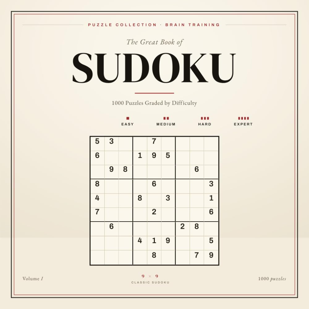 Sudoku Book - 1000 Puzzles: Puzzles graded by difficulty with solutions