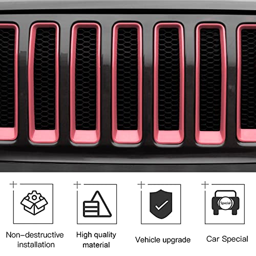 Image of CheroCar for JL Mesh Grille Grill Insert & Headlight Turn Light Cover Trim Exterior Accessories for Jeep Wrangler JL JLU 2018-2026 & Gladiator JT 2020-2026