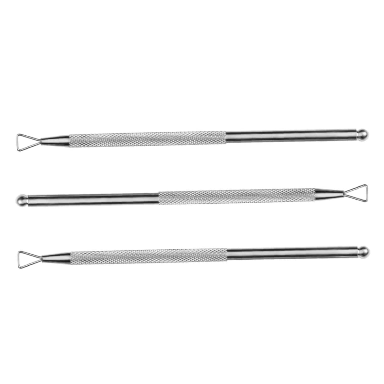 minkissy 3Pcs Stainless Steel Nail Cuticle Pusher Dual Sided Cuticle Cleaner Spoon for Manicure for Gel Polish Removal Nail Art Preparation