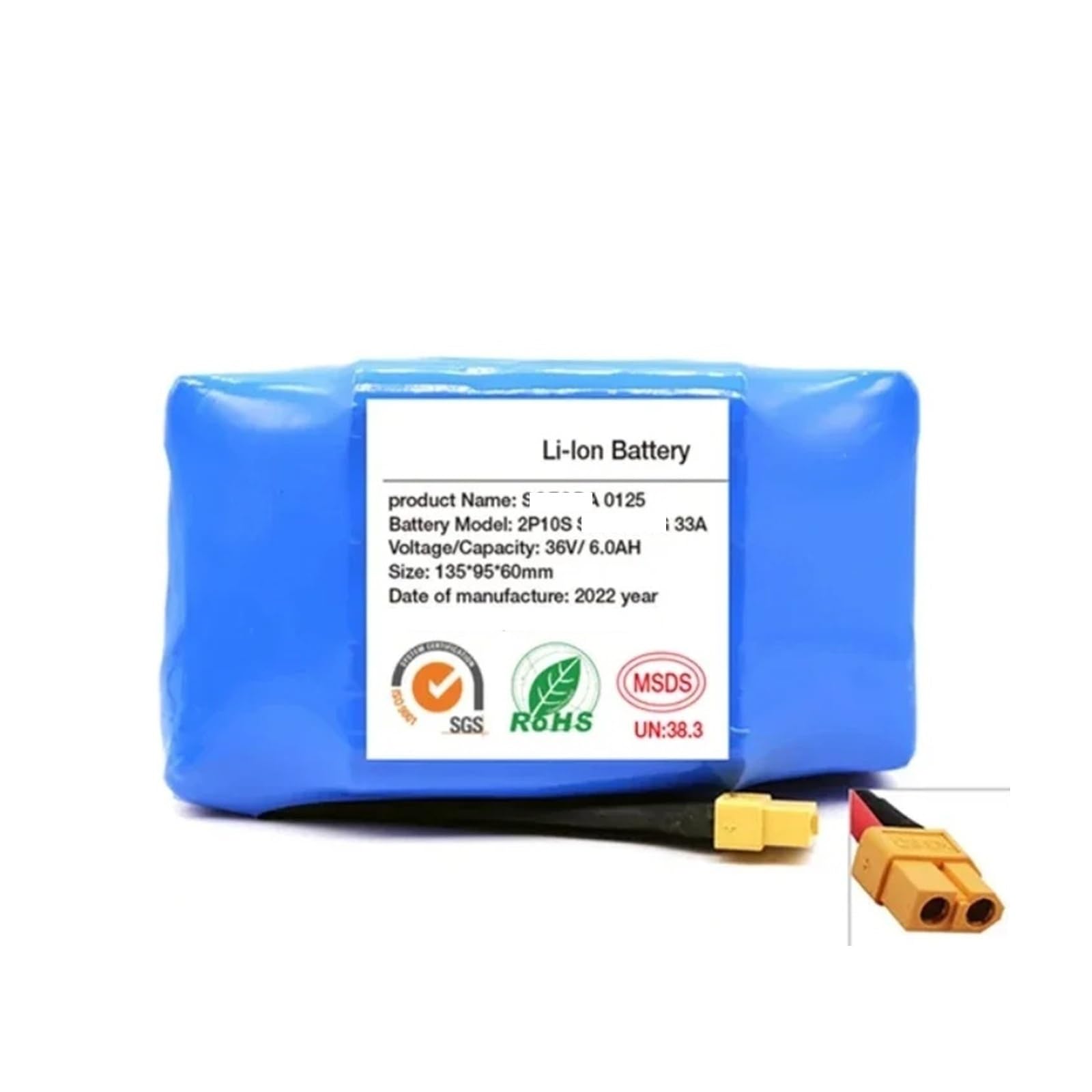 36v 6000mAh Rechargeable Lithium Battery 10S2P For Electric Self Balancing Scooter Hoverboard Batteries