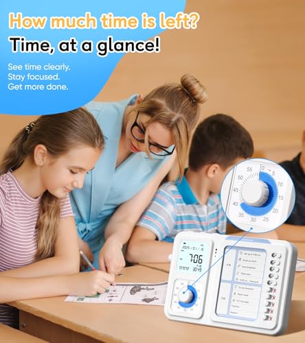 3-in-1 Visual Timer & ADHD Tool for Kids|Adults, Task Timer with Chore Chart Board, Visual Schedule for Kids with Autism, Daily Checklist for Home, School, Classroom, Desk (White) - Image 5