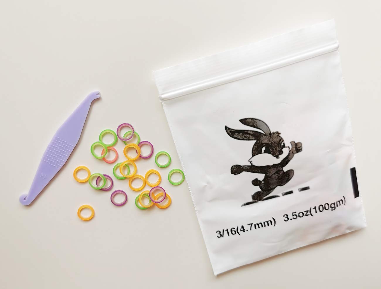 100 Neon Medium Dental Teeth Bands Straightener Rubber Bands Great for Dreadlocks Braids Top Knots Free Placer