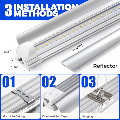 Barrina Grow Lights, 2FT 5000K White Full Spectrum Plant Growing Lamps, 144W(6 x 24W, 800W Equivalent), T8 LED Grow Light Bulbs, Plant Lights for Indoor Plants, Greenhouse, Linkable Design, 6-Pack by Barrina - Image 7