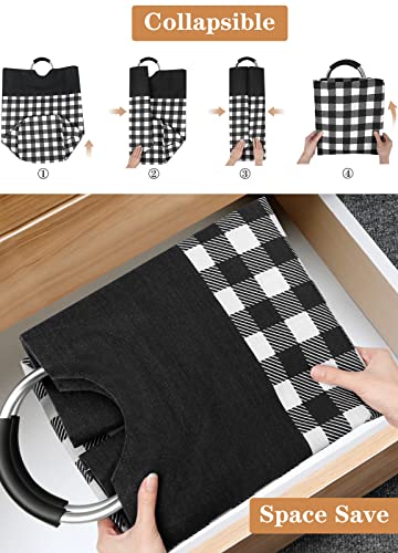 Blisstotes Large Laundry Basket Laundry Hamper Bag Washing Bin Clothes Bag Collapsible Tall With Handles Waterproof Travel Bathroom College Essentials Storage For College Dorm, Family (Black, L) #TOP4