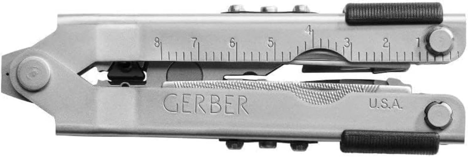 Gerber Gear Multi-Plier 600 Blunt Nose Multitool with 14 Tools - Includes Knife, Pliers, Nylon Sheath & More - Made in USA - Stainless Steel Tool
