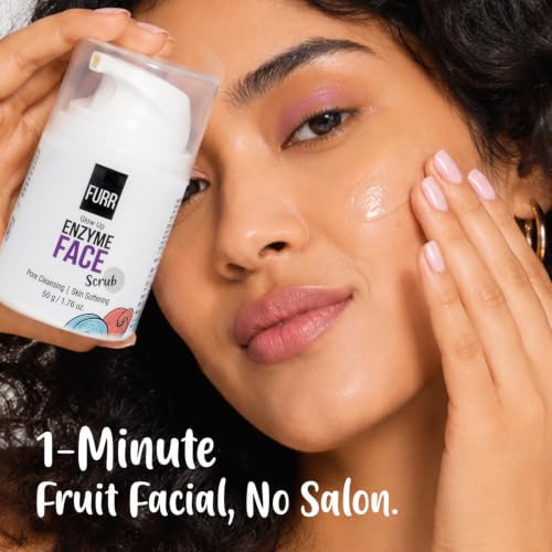 Image of FURR Glow Up Enzyme Face Scrub 50g | Fruit Facial | Detan | Exfoliate