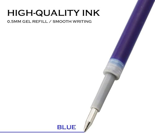 Miniatura 4 de DunBong Recambios de tinta de gel azul, repuestos de bolígrafos de gel líquido, línea fina de 0.020 in, juego de 10 (azul)