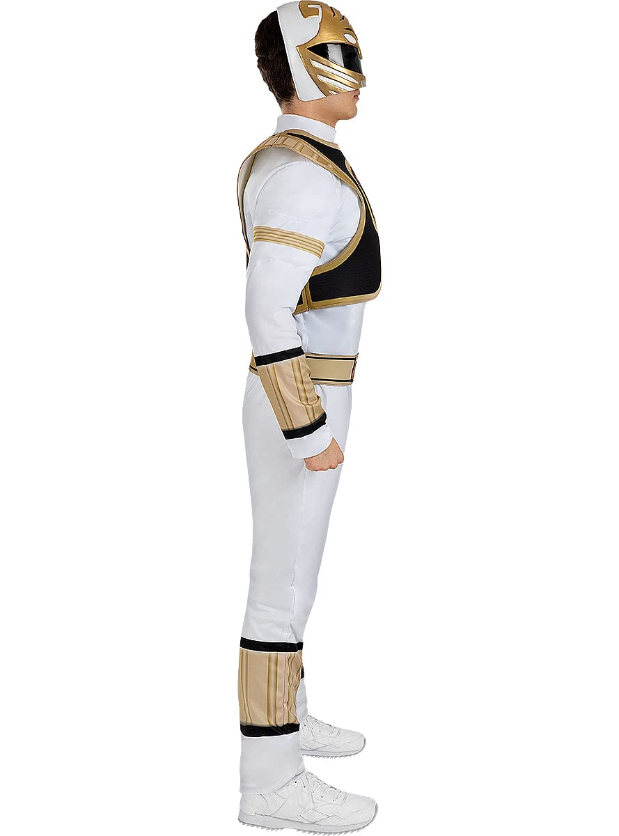 Funidelia Power Ranger Kostüm weiß für Herren, Offizielle Lizenz, Größe L Film und Serien, Superhelden - Verkleidung für Erwachsene für Partys, Karneval und Halloween