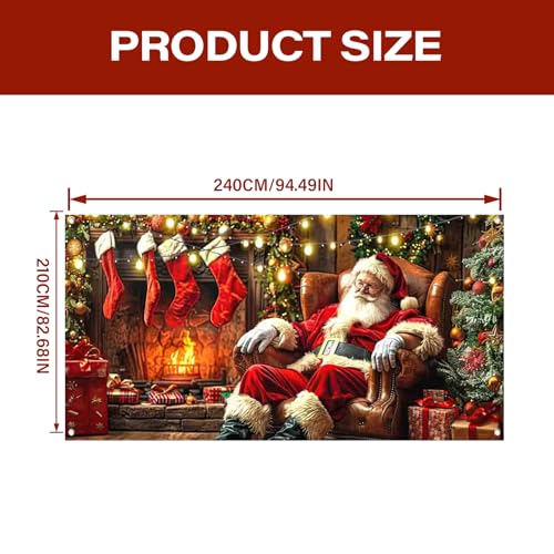 Couverture de porte de garage du Père Noël en textile premium 8x7 pieds - 5