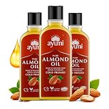 Ayumi, Pure Almond Oil, Softens Skin, Helps Dryness & Wrinkles, 3 x 150ml