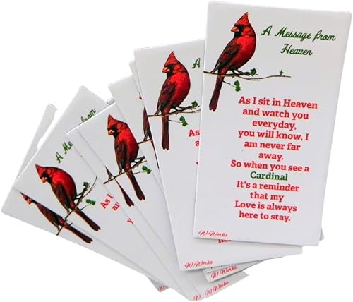 Cardinal Memorial Card - Imán para nevera, poema a granel, mensaje del cielo, juego de 10 disponible en Yaxa Venezuela