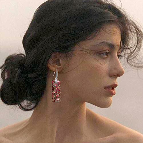 Hqfjw Big Genuine Rectangle Red Imperial Jasper Stone Crystal Dangle Earrings,Large Real Natural Gemstone Quartz Statement Drop Earrings For Women Girls (Stone Size:20Mm*50Mm, C2_Imperial Jasper) #TOP3