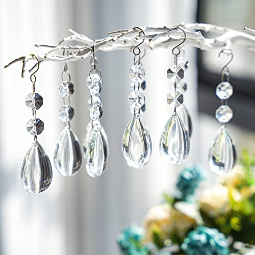 20pcs Crystal Teardrop Chandelier Pendants, Clear Chandelier Crystals Prisms for ...