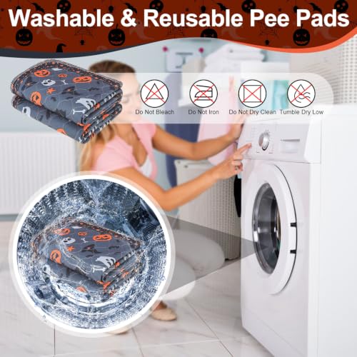 Image of BEAUTYZOO 2 Pack Washable Pee Pads for Dogs,Reusable Puppy Pad 24x36 Skull | Waterproof Super Absorbent,Non Slip and Leak-Proof Against Urine,Whelping Pads Mats for Puppy Potty Training,Playpen,Crate