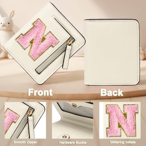 Image of Birthday Gifts for Teen Girl Kids Wallet Little Girl Wallets | Small Initial Kid Wallet for Girl Rfid Wallet Preppy Stuff Gifts for Girls 8-12 Beige N