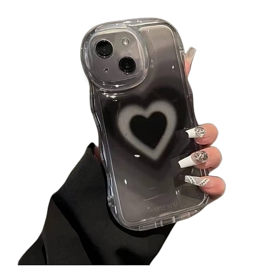 iPhone15 / black 【dress HEART 】 Love-Heart Luxury Case for Apple iPhone 15 Pro Max Heart