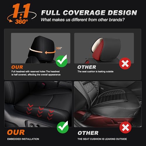 Image of AOMSAZTO Custom Fit Seat Covers for Toyota 4Runner 2025 2026 Full Set Faux Leather Car Seats Cover for 4Runner Accessories Black(5 Seats Model Only)