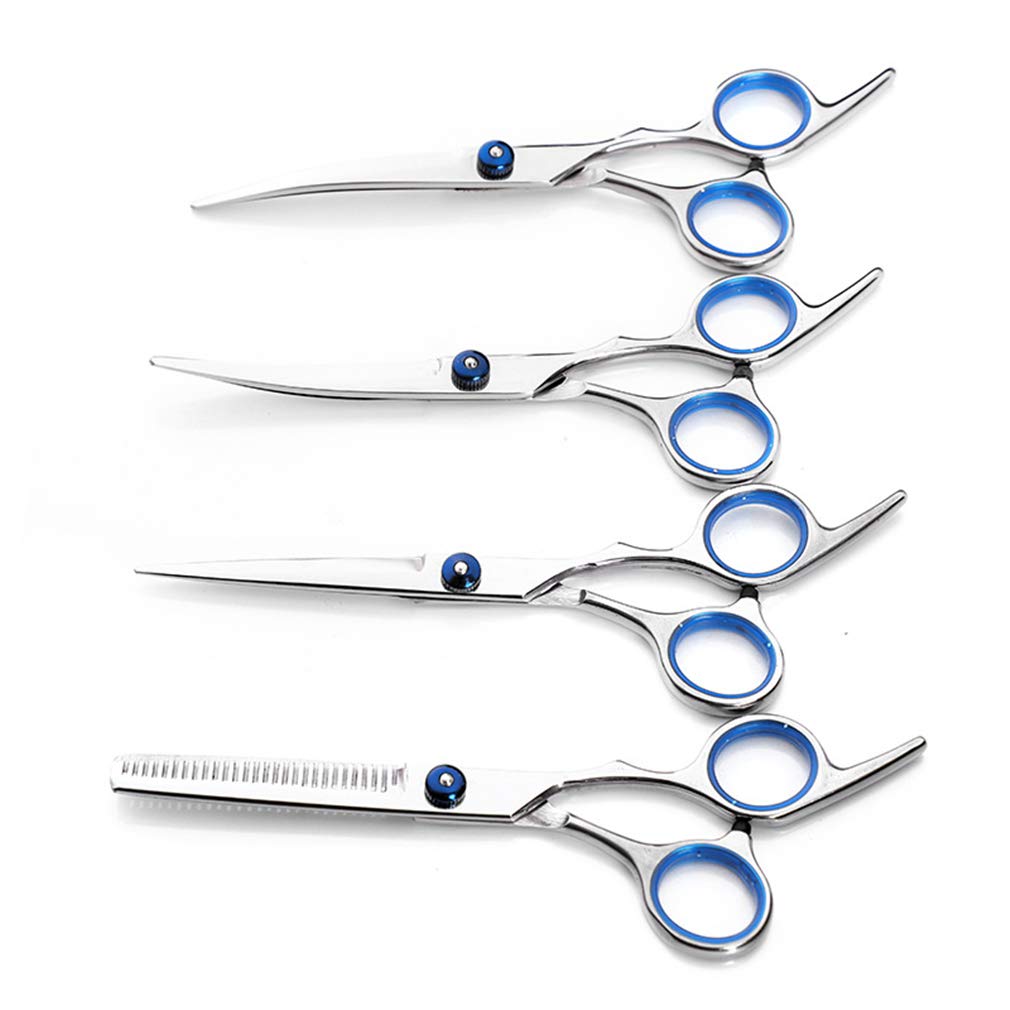 Kit Forbici per toelettatura Animali Domestici da 6,0 Pollici, Kit Forbici per toelettatura Cani Professionali Utensili da Taglio per Parrucchieri Acciaio Inossidabile, per Salone, Barbiere