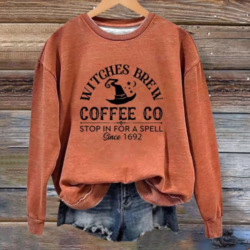 Halloween Sweatshirts Witches Brew Coffee Co Stop In For A Spell Since 1692 - image 2