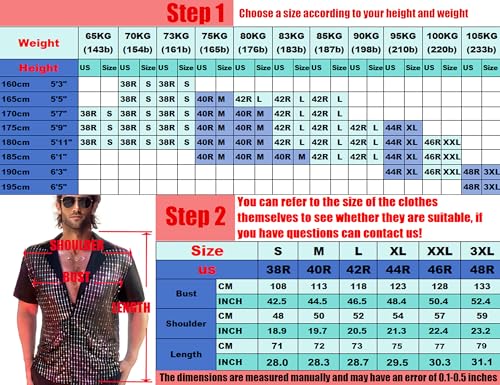 Mens Mesh Sequins See Through 70s Disco Long Sleeve Button Down Shirts4