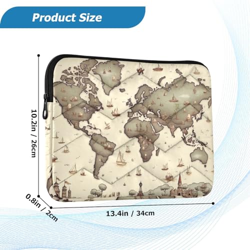 Funda para Laptop 13-14 Pulgadas con Diseño de Mapa Mundial miniatura 3