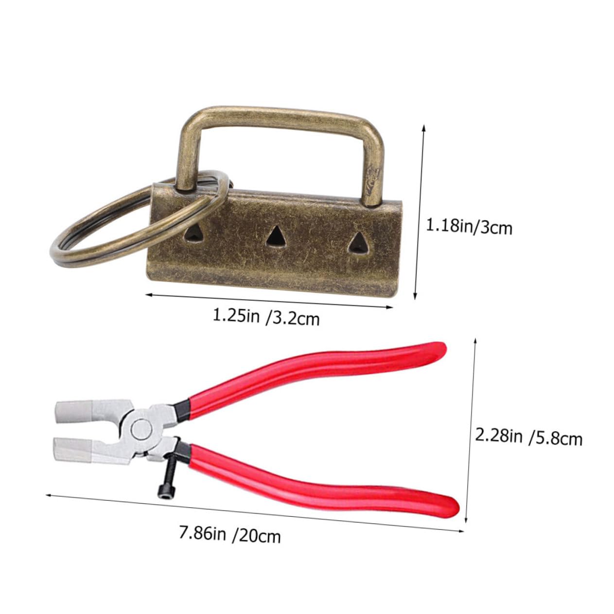 Baluue Kit Portachiavi con Morsetto in Metallo 32mm e Pinza, Clip per Cintura e Ciondolo da Polso in Ferro, Set da 30 Pezzi per Creazioni Fai da Te e Accessori Artigianali