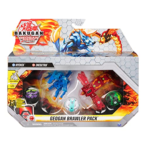 Bakugan Geogan Brawler 5-Pack, Exclusive Hyenix and Insectra Geogan and 3 Bakugan Collectible Action Figures