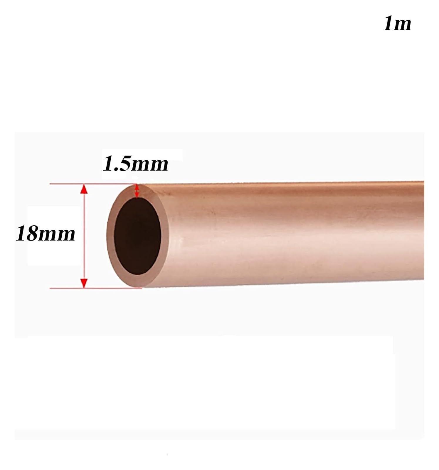 T2-Kupferrohr 1 m, Außendurchmesser 18 mm, nahtloses Kupferrohr mit weicher Spule, starke Plastizität, reines